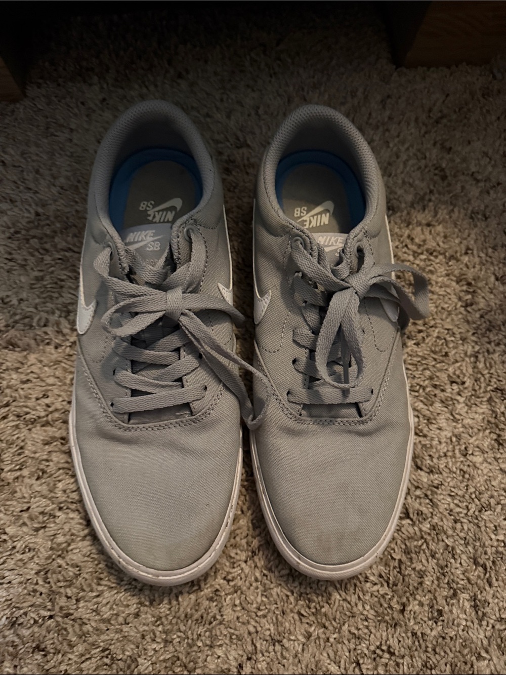 Nike Gray Canvas Low-Top Sneakers